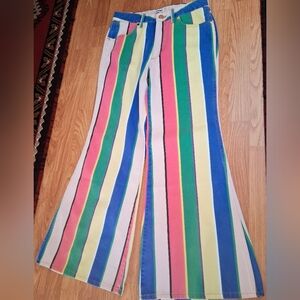 Colorful Striped Women's Jeans